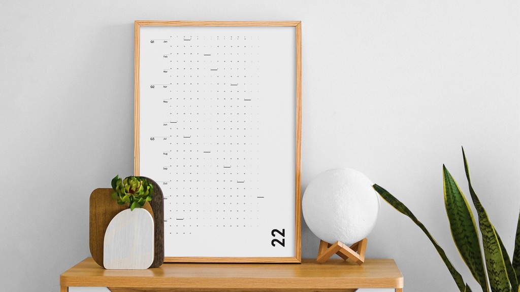 1年の予定を1枚で見渡せる！書いて消せる自由でアートなカレンダー「The Minimalist's Wall Calendar」